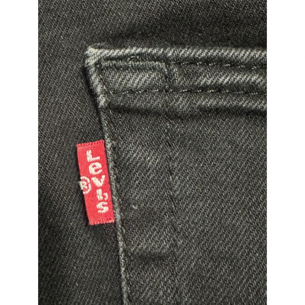 Levis 505 Regular Fit Black Jeans Mens W32 L30 Straight Leg Denim 00505-1469